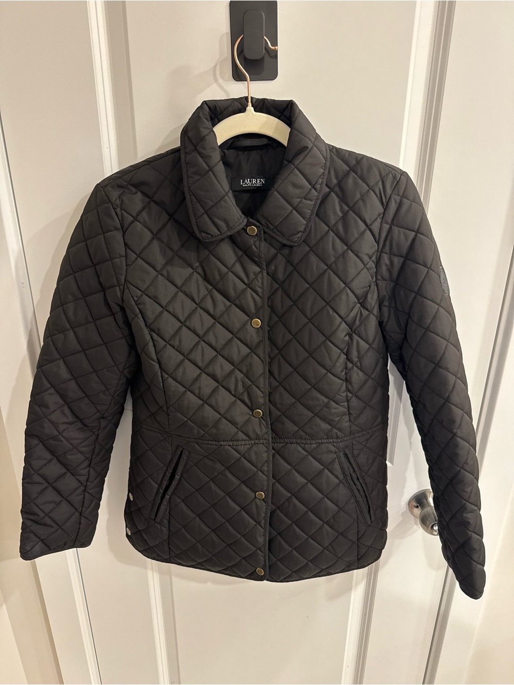 Lauren Ralph Lauren Women's Classic Quilted Snap Jacket - Size SP Black